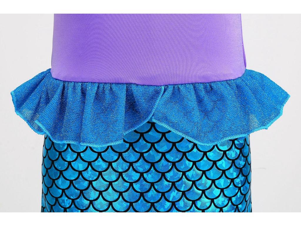 Girls' Sequin Cap Sleeve Mermaid Princess Dress