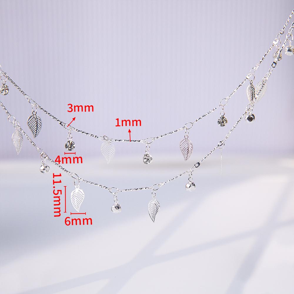 1M 0.5M Hollow Leaf Charm Link Chain Copper Transparent Crystal Beaded Chains for DIY Necklace Bracelet Clothing Jewelry Makings