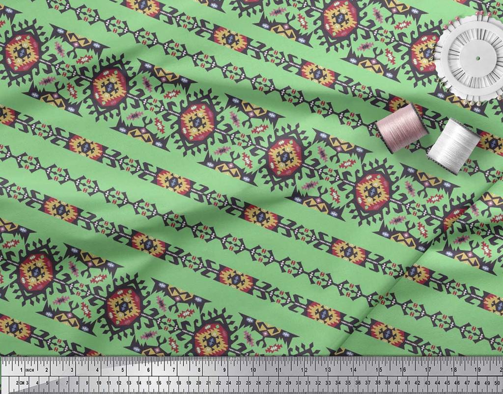 Soimoi Японская креп-сатиновая ткань Ацтекская юго-западная печатная ткань 1 метр 42 дюйма