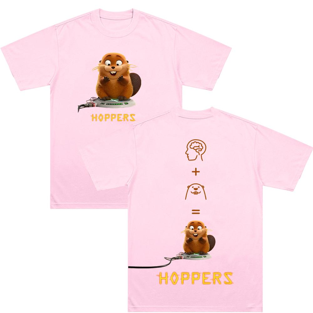 Футболки с мультяшным принтом Hoppers Модные Забавный Подарок Унисекс Одежда Хлопок Короткий Рукав Аниме Модные Футболки