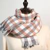 Checkerboard scarf women's sweet medium and long warm shawl 2025 new autumn and winter imitation cashmere scarf