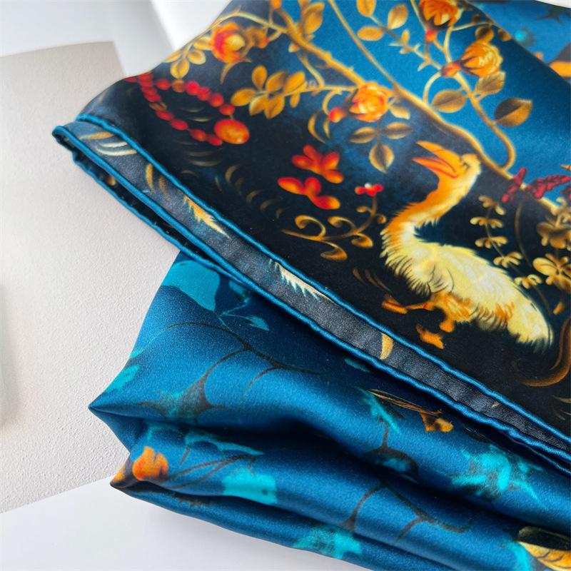 110*110 см квадратный шелковый шарф женский модный принт маленький шейный платок офисный женский пояс для волос носовой платок женский платок шаль шарф