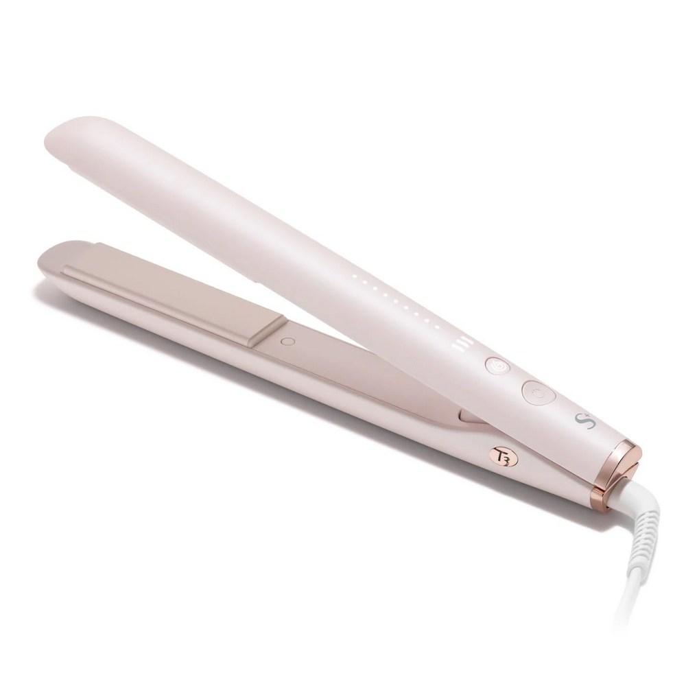 Satin Blush T3 Single-Pass StyleMax Professional 1-Inch Ceramic Heat Automation with 9 Long Plates for Straight Wave Curling and Styling
