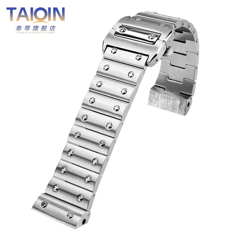 Высококачественный 20 мм 23 мм Santos 100 Нержавеющая сталь Ремешок для часов Для Cartier santos 100 Цельноклепаный Металлический Ремешок для часов Браслет для часов