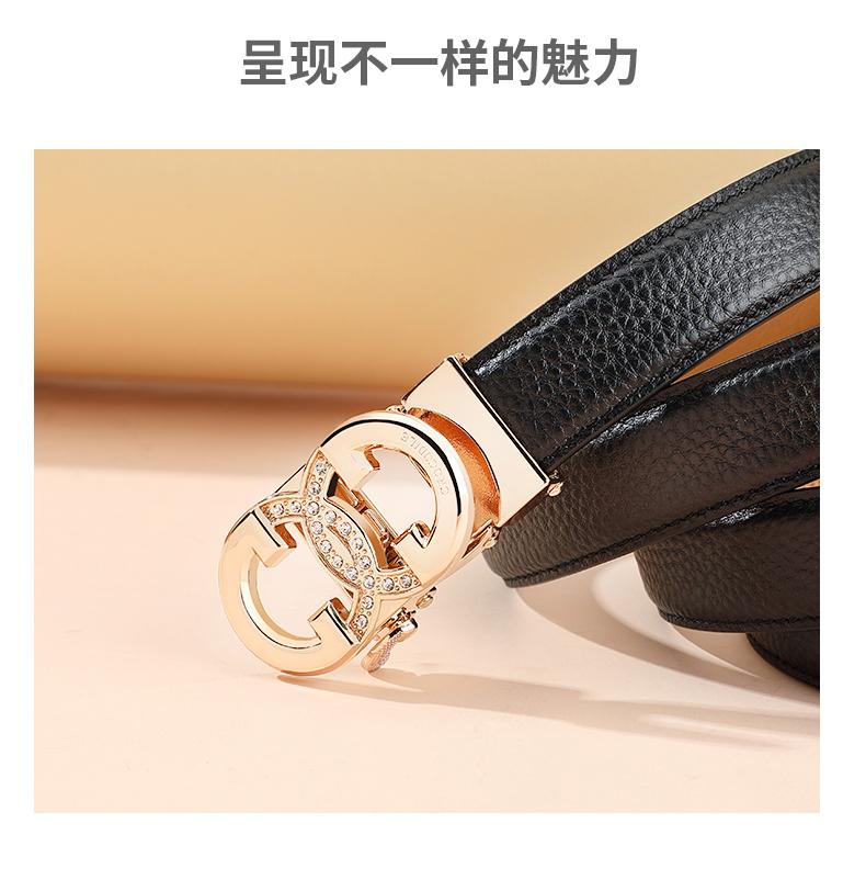 Crocodile Fashionable Luxury Shiny Imitation Diamond Automatic Buckle Belt