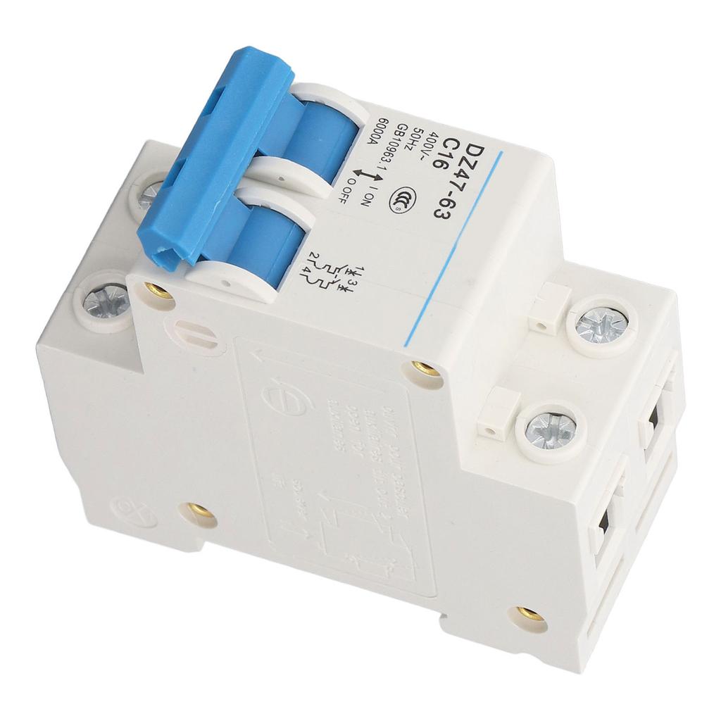 Автоматический выключатель 2P Изолятор остаточного тока Крепление на DIN-рейку 400В 16А DZ47?63 C16