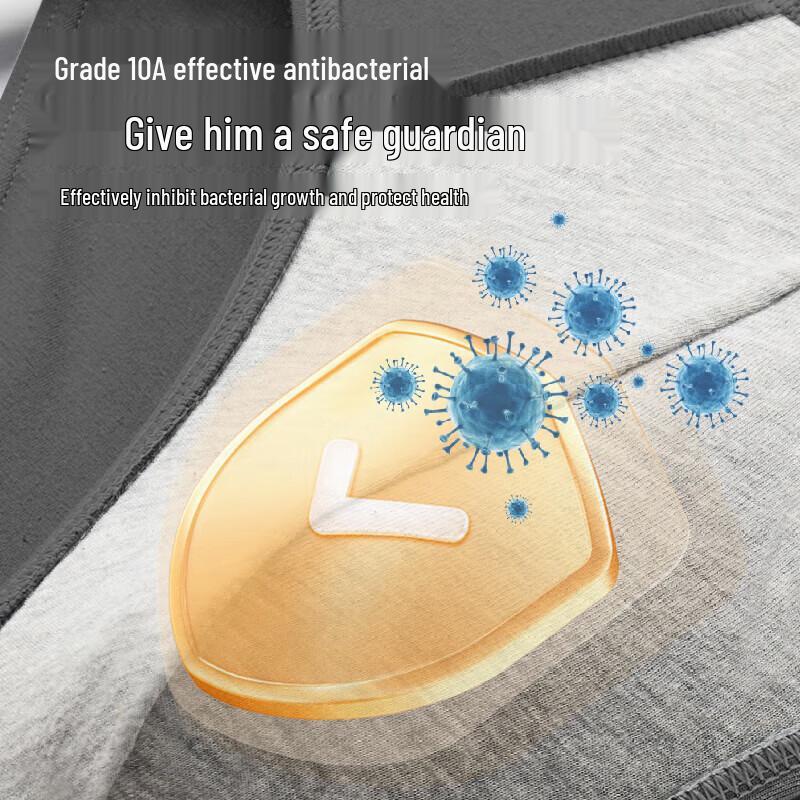 Мужские трусы-боксеры Mao Ren из чистого хлопка 10A с антибактериальным эффектом, 4 шт.