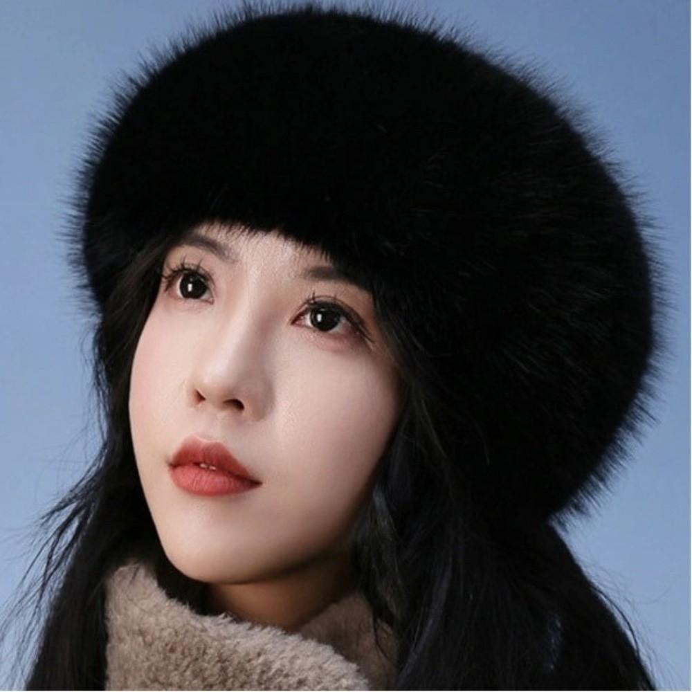 Теплая толстая зимняя шапка, широкая повязка на голову, модная пушистая плюшевая повязка на голову, зима