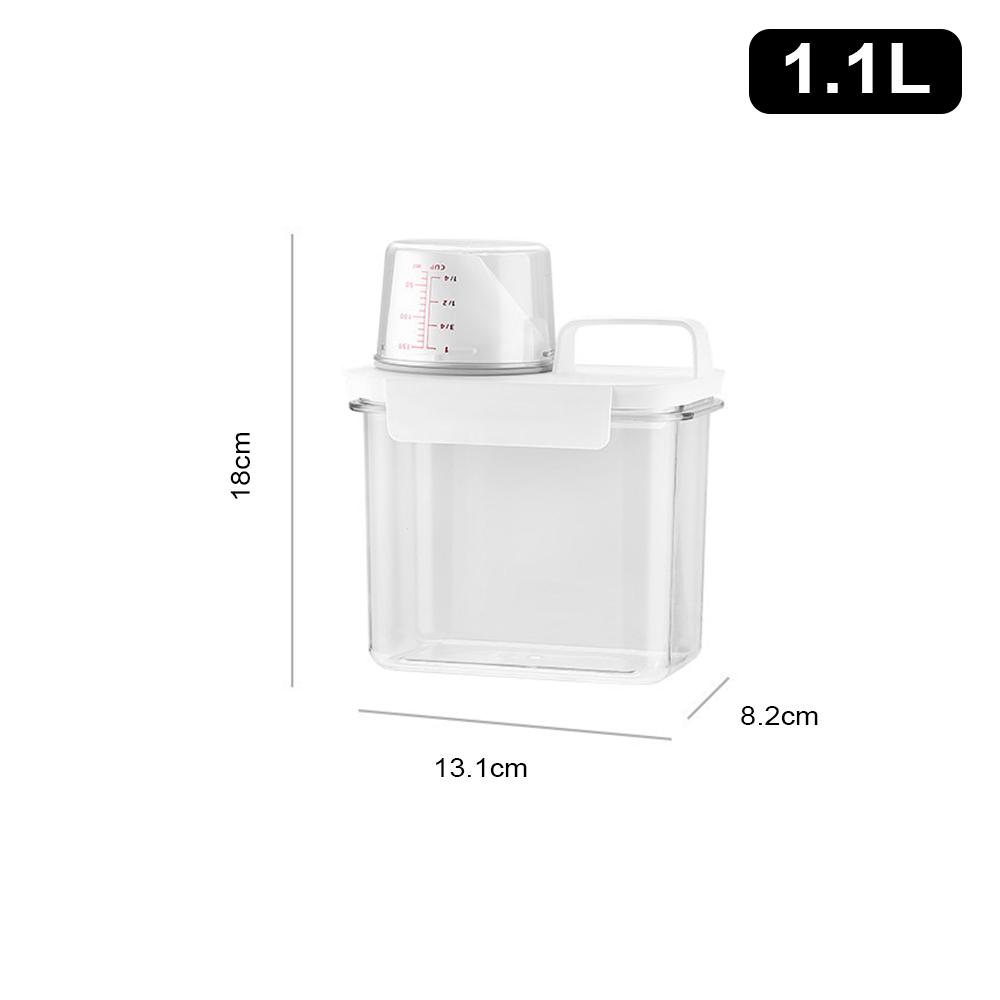 Ящик для хранения стирального порошка, прозрачная пластиковая банка большой емкости, контейнер для закусок, чехол для моющего средства с крышкой, мерный стаканчик