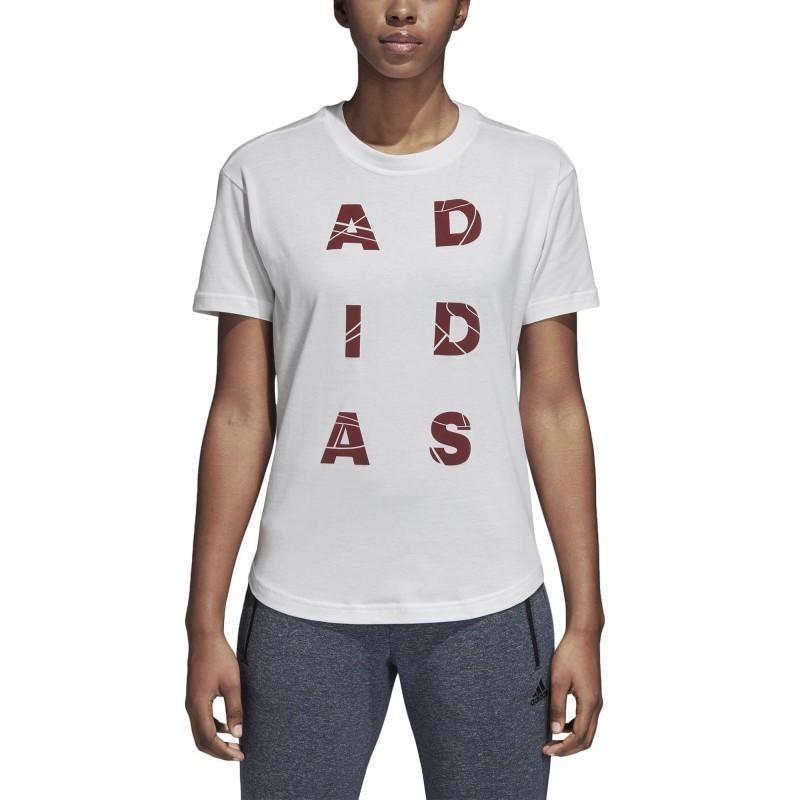 adidas Футболка женская с коротким рукавом Performance Sid Vibe Letter Fashion Удобная Белая DJ1616