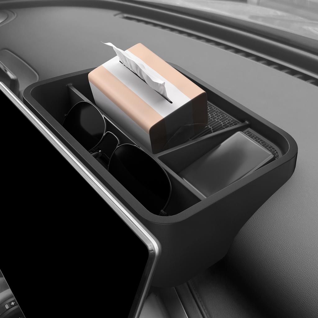 for BYD ATTO3 ATTO 3 YUAN PLUS 2025 2026 Dashboard Tray Organizer Display Screen Rear Storage Box Car Interior Accessories Black