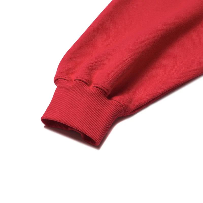 Толстовка с круглым вырезом и длинными рукавами Li Ning Cartoon Print, унисекс, малиново-красная AWDT315-1