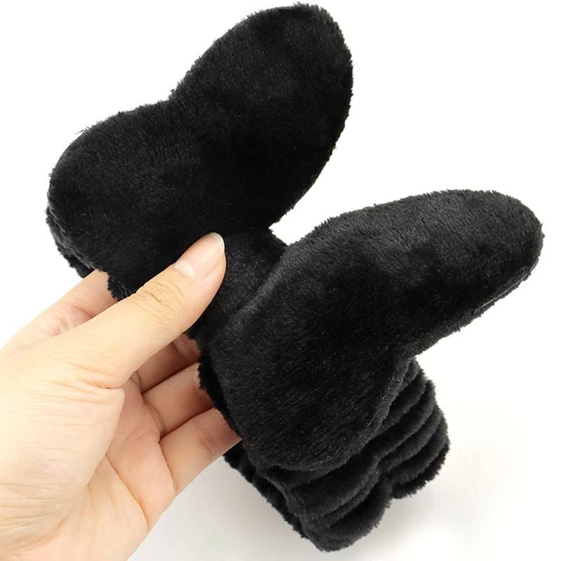 Butterfly Hair Bands for Women Solid Coral Fleece Elastic Bow Headband Soft Wash Face Head Band Cute Girls Accessories Headwrap