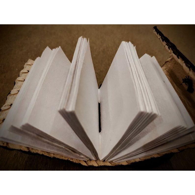 Винтажный черный ежедневник ручной работы в кожаном переплете с тиснением «Древо жизни» — 200 толстых страниц без подкладки из переработанных материалов многоразового использования — подарок для него/нее, унисекс