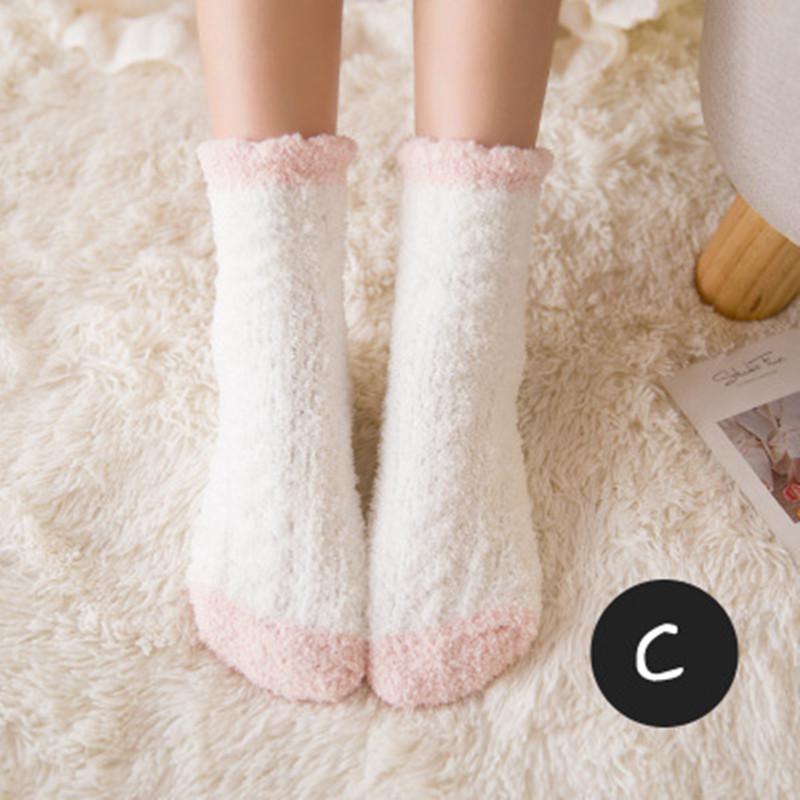 Милые носки с героями мультфильмов, женские осенне-зимние толстые теплые носки для сна, коралловые бархатные теплые носки Лолита Кавайи, рождественские подарки