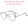 Women Men Blue Light Blocking Cat Eye Nearsighted Glasses Vintage Metal Student Prescription Spectacles 0 -0.5 -0.75 To -6.0