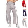 Women's Baggy Wide Leg Pants Casual Drawstring Elastic Waisted Contrast Color Workout  Track Pants