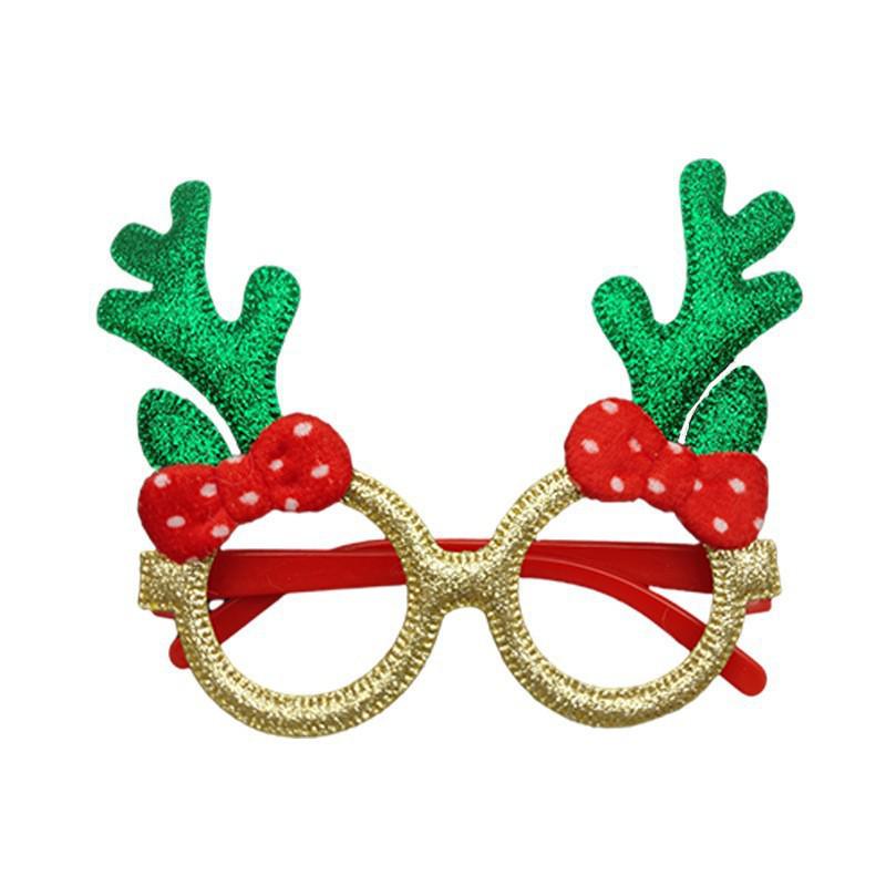 Рождественские мультяшные очки — подарки для взрослых и детей с изображением Санты, снеговика и рогов оленя