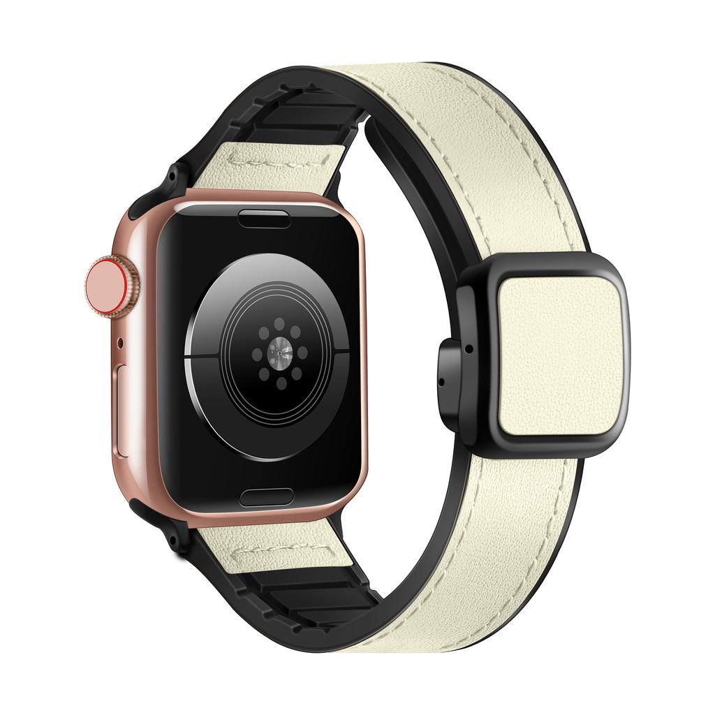 Ремешок из натуральной кожи для Apple Watch 45мм 44мм 40мм 41мм 49мм 42мм Магнитный браслет correa Серия 9 8 7 6 5 4 SE Ultra 2