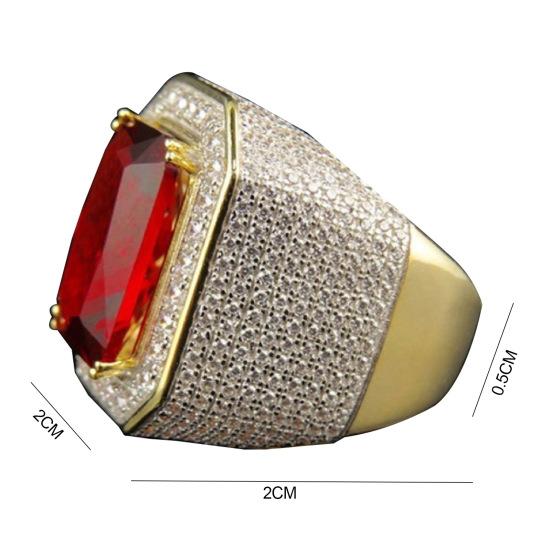 Мужчины Женщины Большой Прямоугольный Цирконий Покрытием Палец Кольцо Ювелирные Изделия