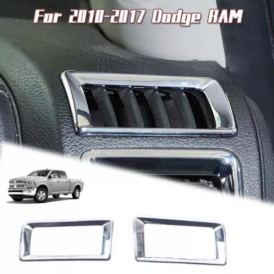 Center Console Air Vent Outlet Cover Trim Frame for Dodge Ram 1500 10-17 Chrome