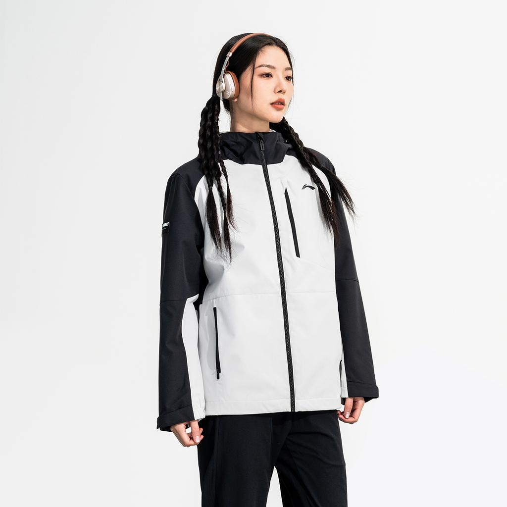 Li Ning Sports Casual Loose Simple Hooded Windbreaker Unisex Upperwear Black Gray AFDUC59-3