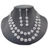 Women Inlaid Rhinestone Chain Necklace Earrings Bracelet Wedding Party Festival Gift
