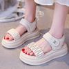 Platform sports sandals women's outer wear 2025 new summer not tired feet Velcro show high casual beach Roman shoes