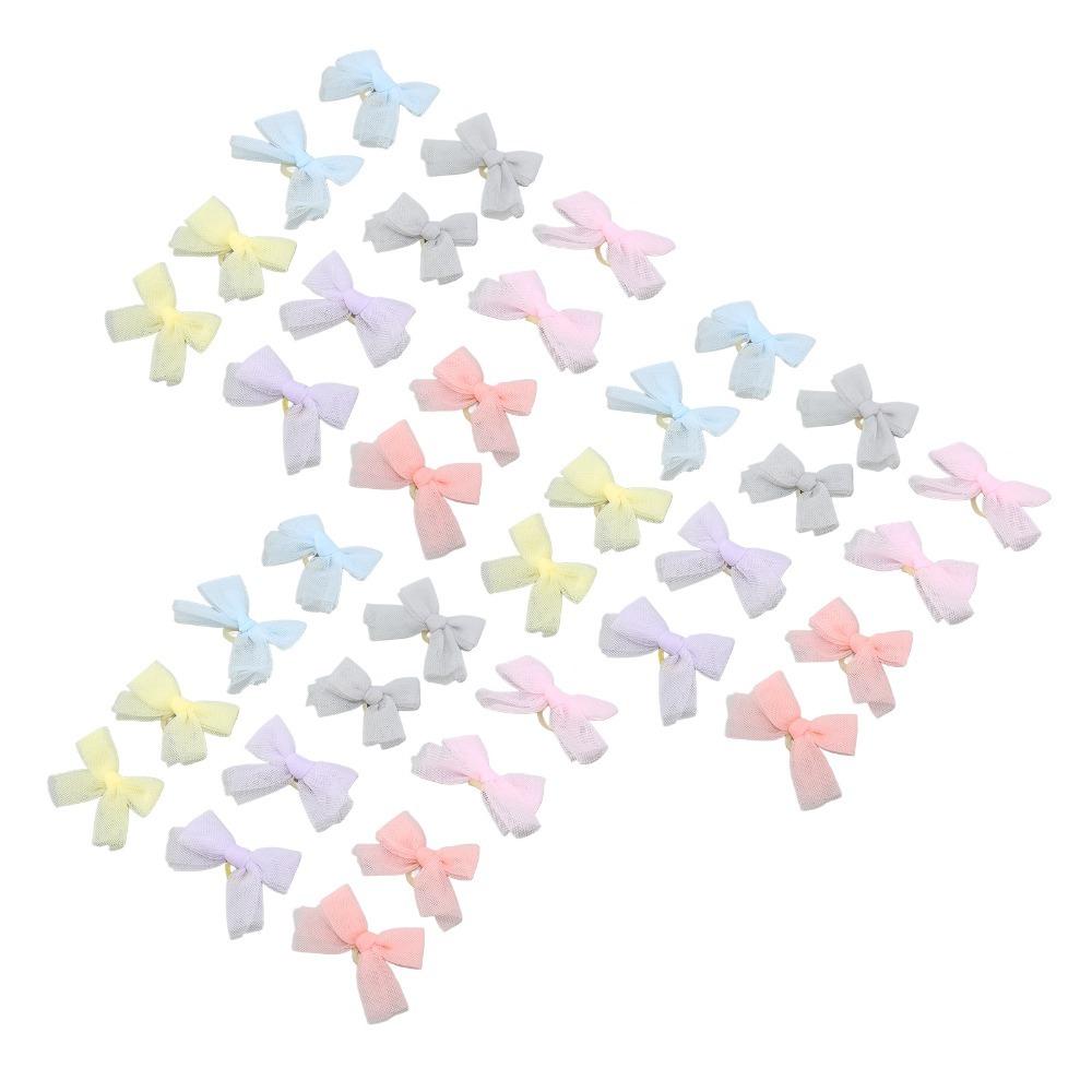 36PCS Bow Shape Pet Hair Bow Handmade Pet Hair Clip Exquisite Craft Pet Head Ornament Party Decor