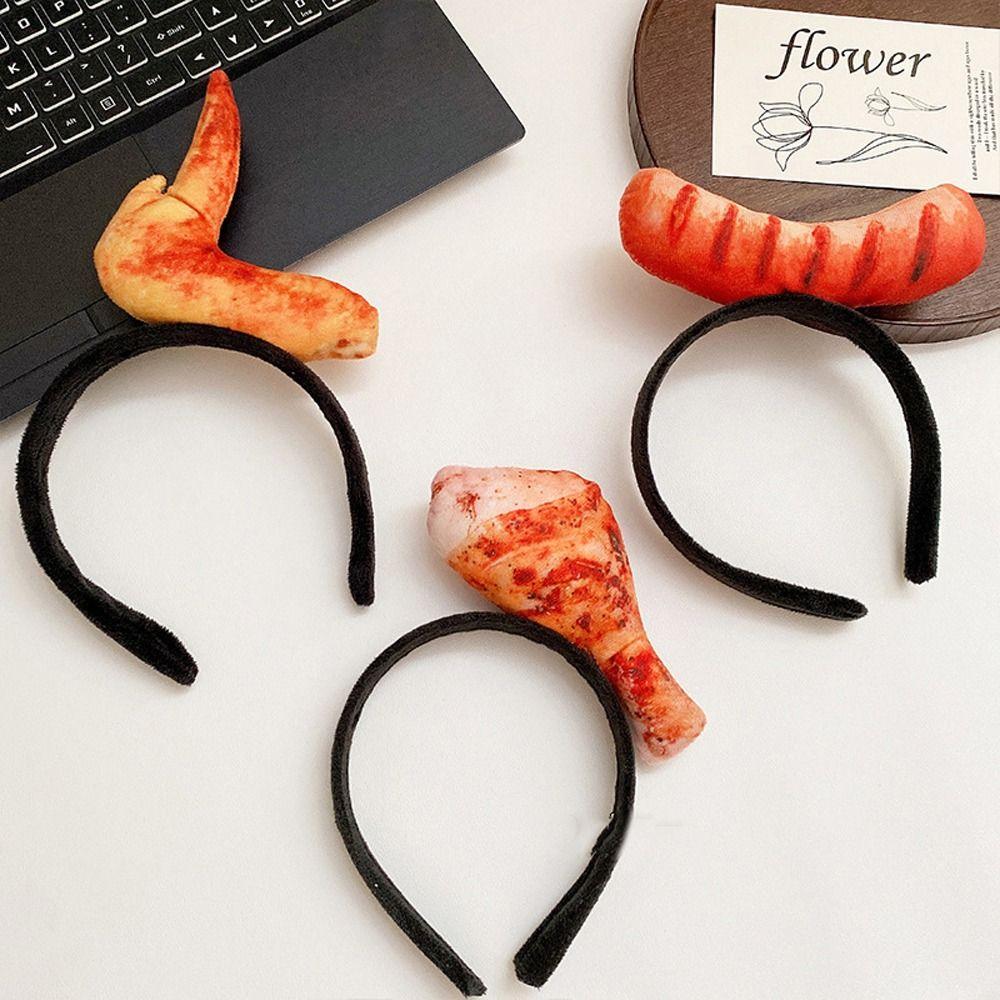 Vegetable Hotdog Headband Strawberry Simulated Food Hair Hoop Cute   Party