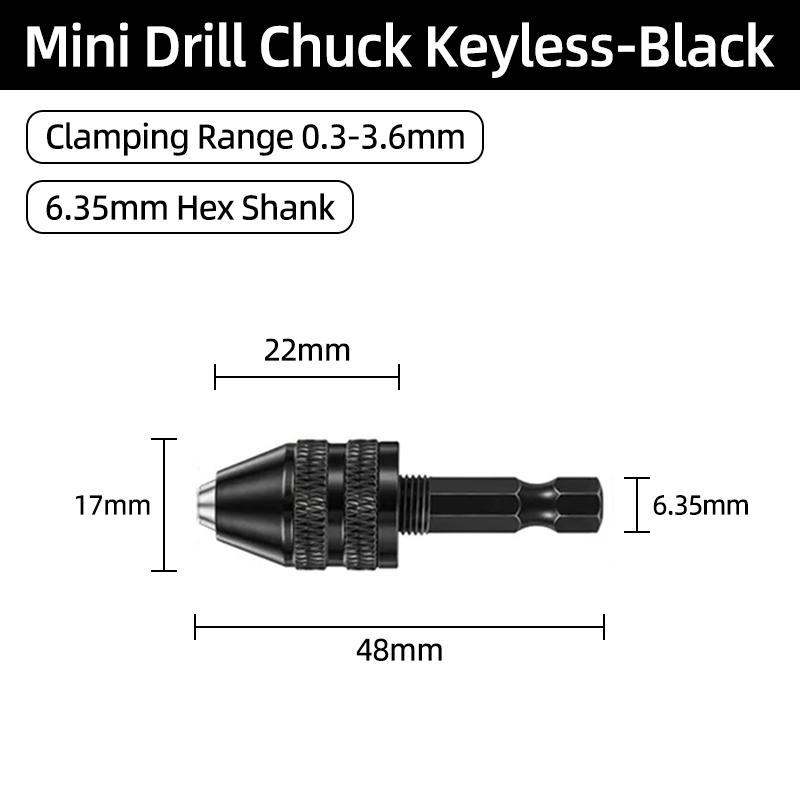 1PC Универсальный бесключевой мини-светильник 1/4 Hex 0,3-8 ММ Инструмент