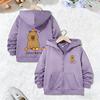 Comic Cartoon Sweatshirts Zip Up Casual Hoodie Lovely Capybara Jacket for Boys Girls Zipper Spring and Autumn Trendy Hoodies