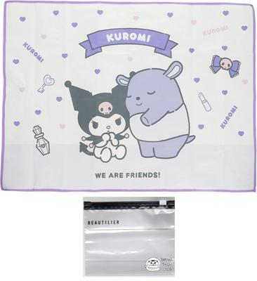 Большой туристический коврик Sanrio на 2-3 человек, 90x120 см, Складной коврик для отдыха, Набор с Куроми (Простыня для отдыха, сумка-слайдер)