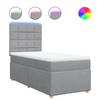 Maison Exclusive - Sommier à lattes de lit avec matelas Gris clair 90x200 cm Tissu