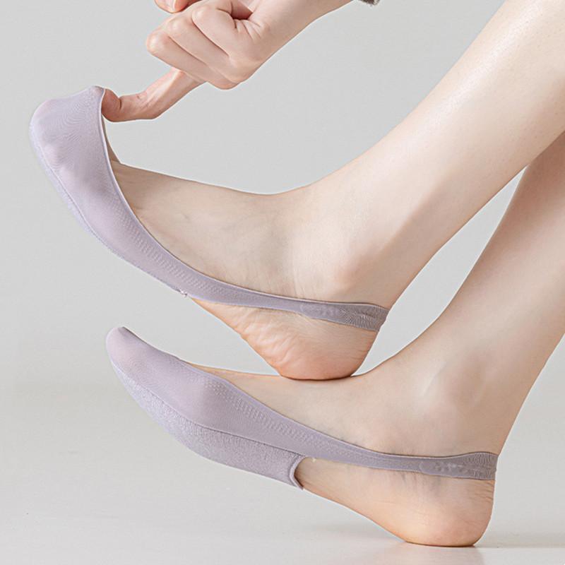 Женские носки-тапочки Дышащие летние туфли на высоком каблуке Невидимые носки-невидимки Женские силиконовые противоскользящие низкие носки-лодочки до щиколотки