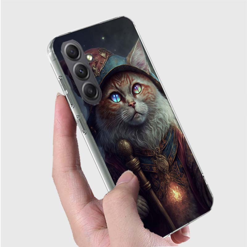 Halloween Magic Cat Phone Case for Samsung A16 A26 A36 A56 A17 A37 A57 A07 A06 A02S A03 A04S A05S Galaxy Note 20 10 A50S A71 A51