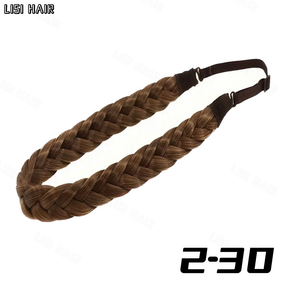 MISSQUEEN Synthetic 1pc Elastic Braided Hair Band Extensions Classic Wide Fluffy Braids Wig For Women