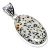 Dalmation Jasper Gemstone Handmade 925 Sterling Silver Pendant 2.36" g5A50