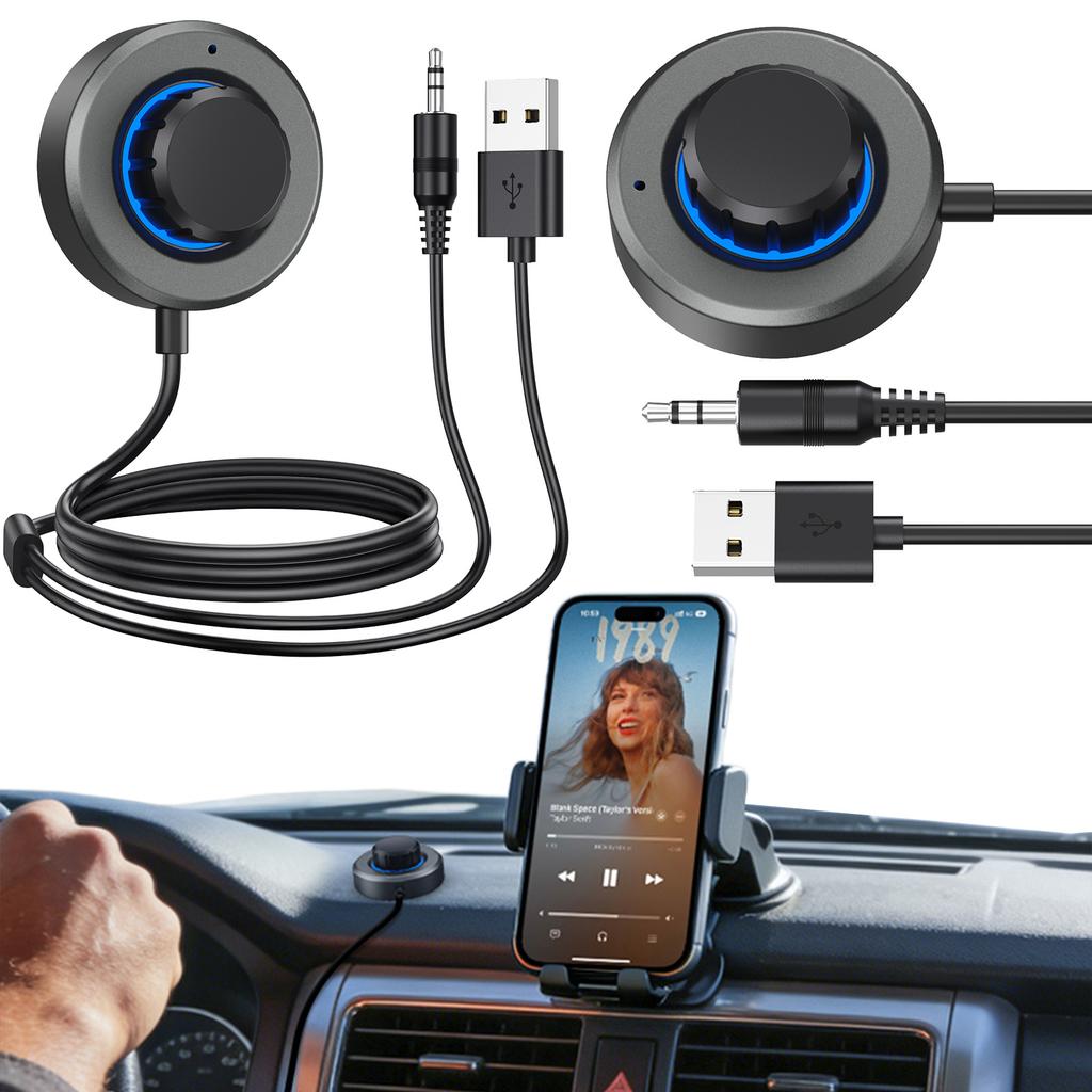 Bluetooth-Compatible AUX Adapter USB 3.5mm Aux Car BT 6.0 Receiver Hi-Fi BT Aux Receiver for Music/Hands-Free Calls/Stereo Audio Adapters 2