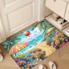 Beachside Coconut Drink  Tropical Fruit Doormat for Home Office Porch Indoor Outdoor Washable Floor Rug Summer Vacation Decor