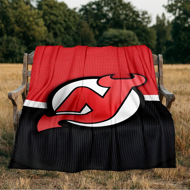 Jersey Devils Logo Blanket Flannel Throw for Sofa, Indoor, Camping, Living Room, Office, Chair, And Bed Soft Birthday Gift