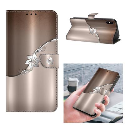 Минималистичный стильный серебряный цветочный узор, окрашенный чехол для мобильного телефона для iPhone, Samsung, Xiaomi, Redmi, Motorola, Nokia, Sony, LG, кожаный чехол