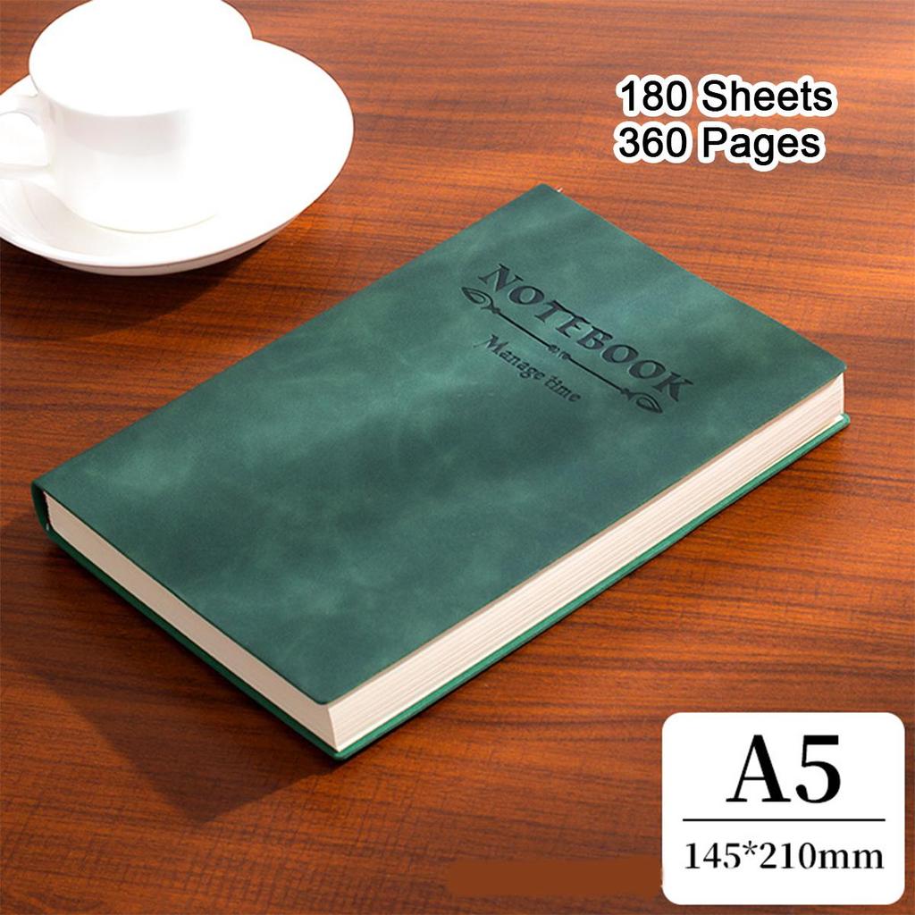 A4/A5/B5 Soft Leather Notebook, Lined Pages, Business Meeting Record Book, Notepad, Student Diary, Subject Notes, 180 Sheets