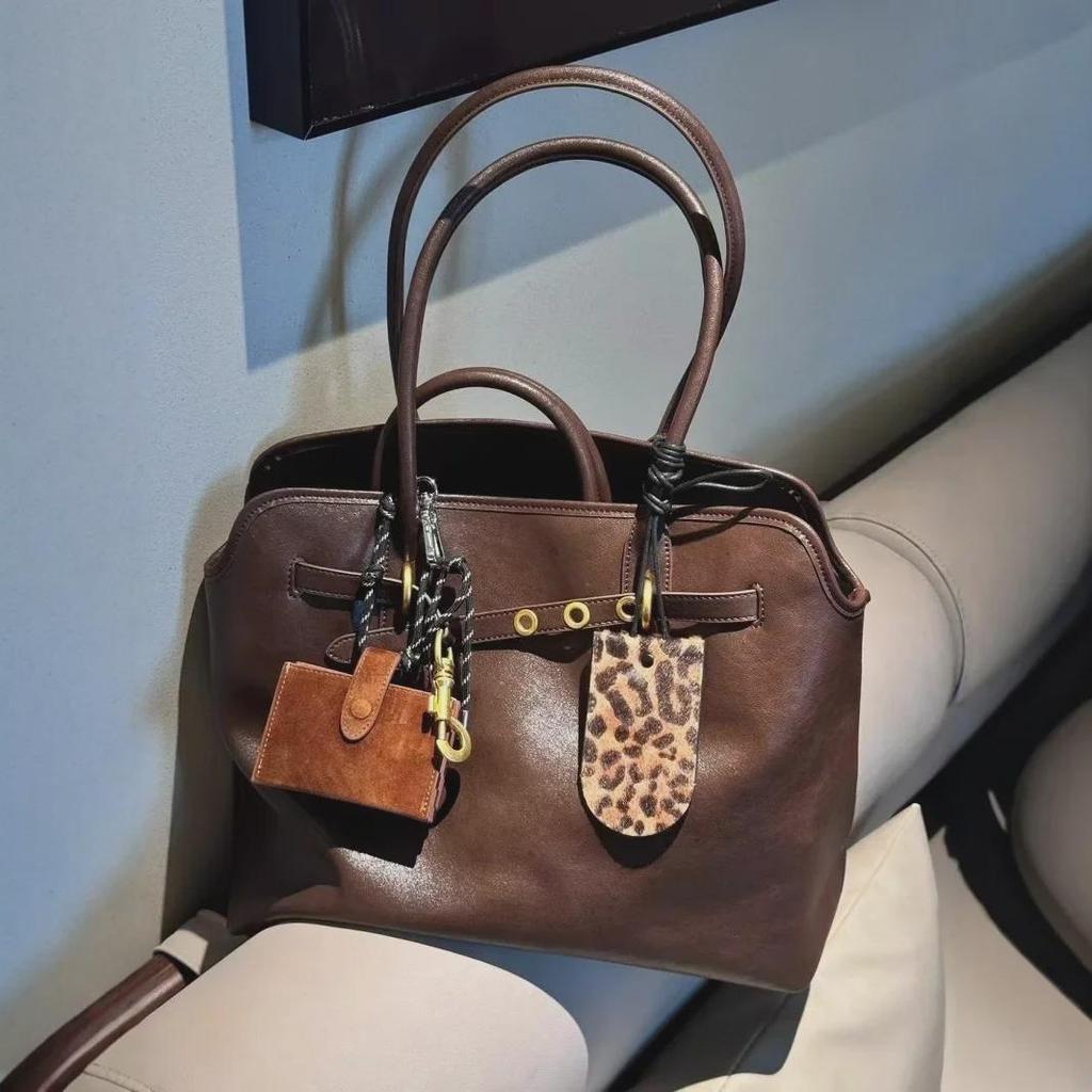 Винтажная сумка-тоут Bowling из воловьей кожи - сумка на плечо и подмышку