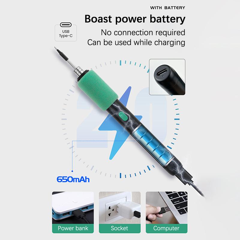 USB-паяльник с регулируемой температурой, электрический паяльник, сварочный припой, инструмент для ремонта, нагреватель, жало паяльника, припой