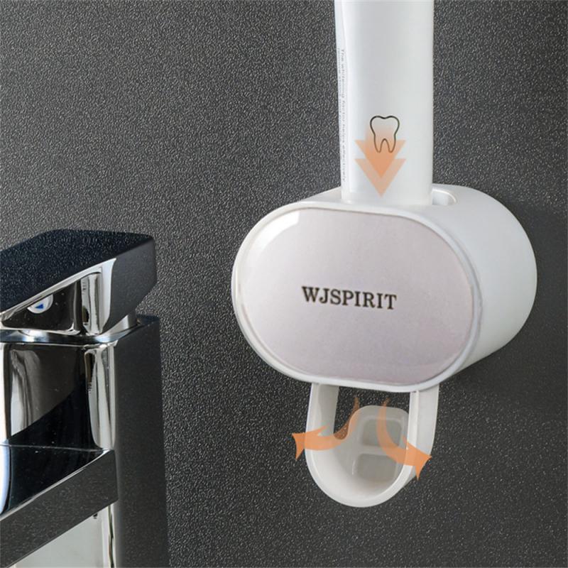 Creative Automatic Toothpaste Dispenser Wall Mounted Toothpaste Squeezer Toothbrush Holder Bathroom Accessories Set