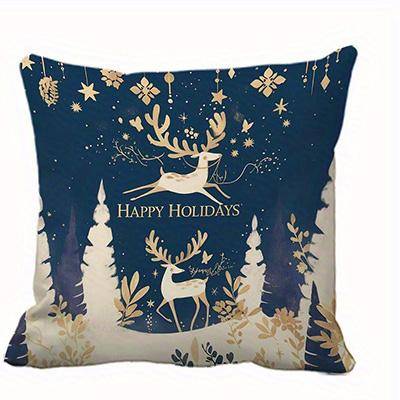Short Plush Material Pillowcasehome Decor Merry Christmas & Holiday Tree-Patterned Pillows Pattern Cushion Cover Suitable For So