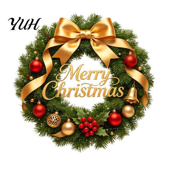 Festive Garland Decorations Christmas Wreath Window Stickers, Retro Santa Claus PVC Decals, Waterproof Decorative Seasonal Storefront Display