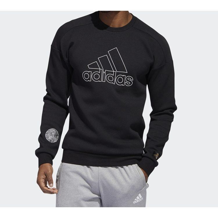 adidas Толстовки Мужские Черные С Круглым Вырезом Умеренные Обычные FU6222