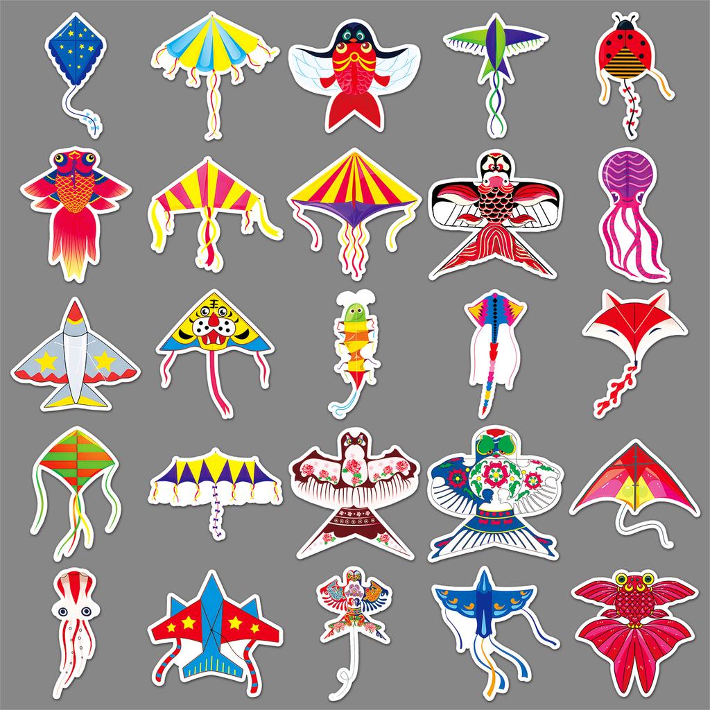 50 Kite Graffiti Stickers Personalized Cartoon Cute Children's Decorative Mobile Phone Case Water Cup Stationery Stickers